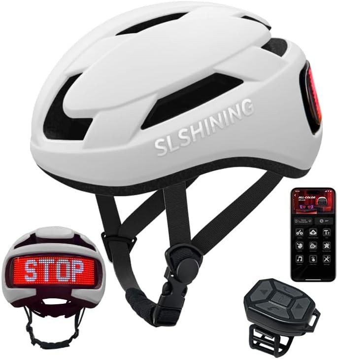 Adult Cycling Smart Helmet LED Rear Light Turn Signals App Control Road Mountain