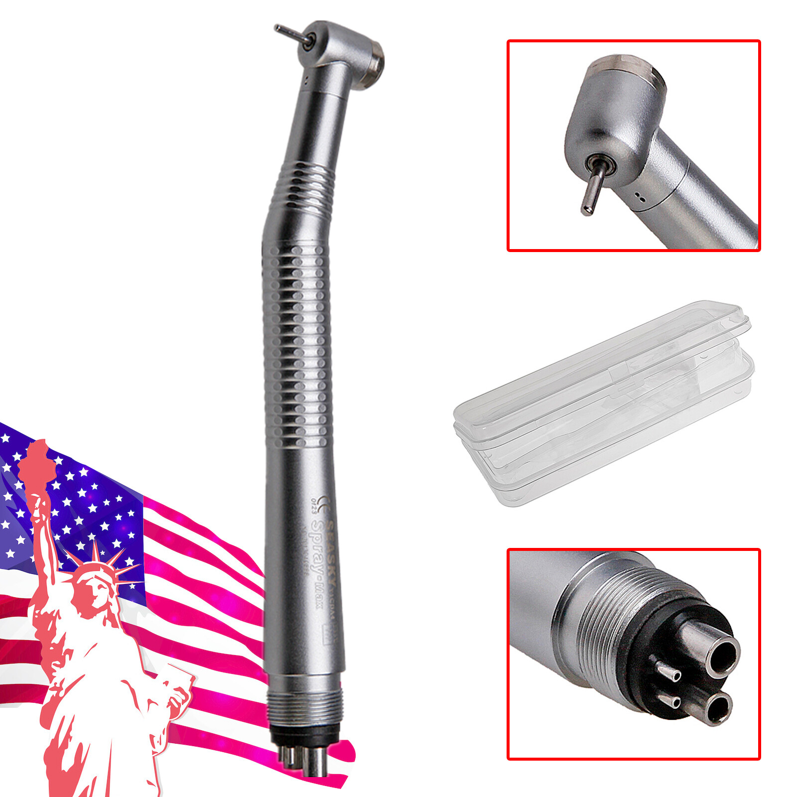 10 Pcs Seasky Dental High Speed Turbine Handpiece Push 4Hole Fit NSK PANA MAX CE