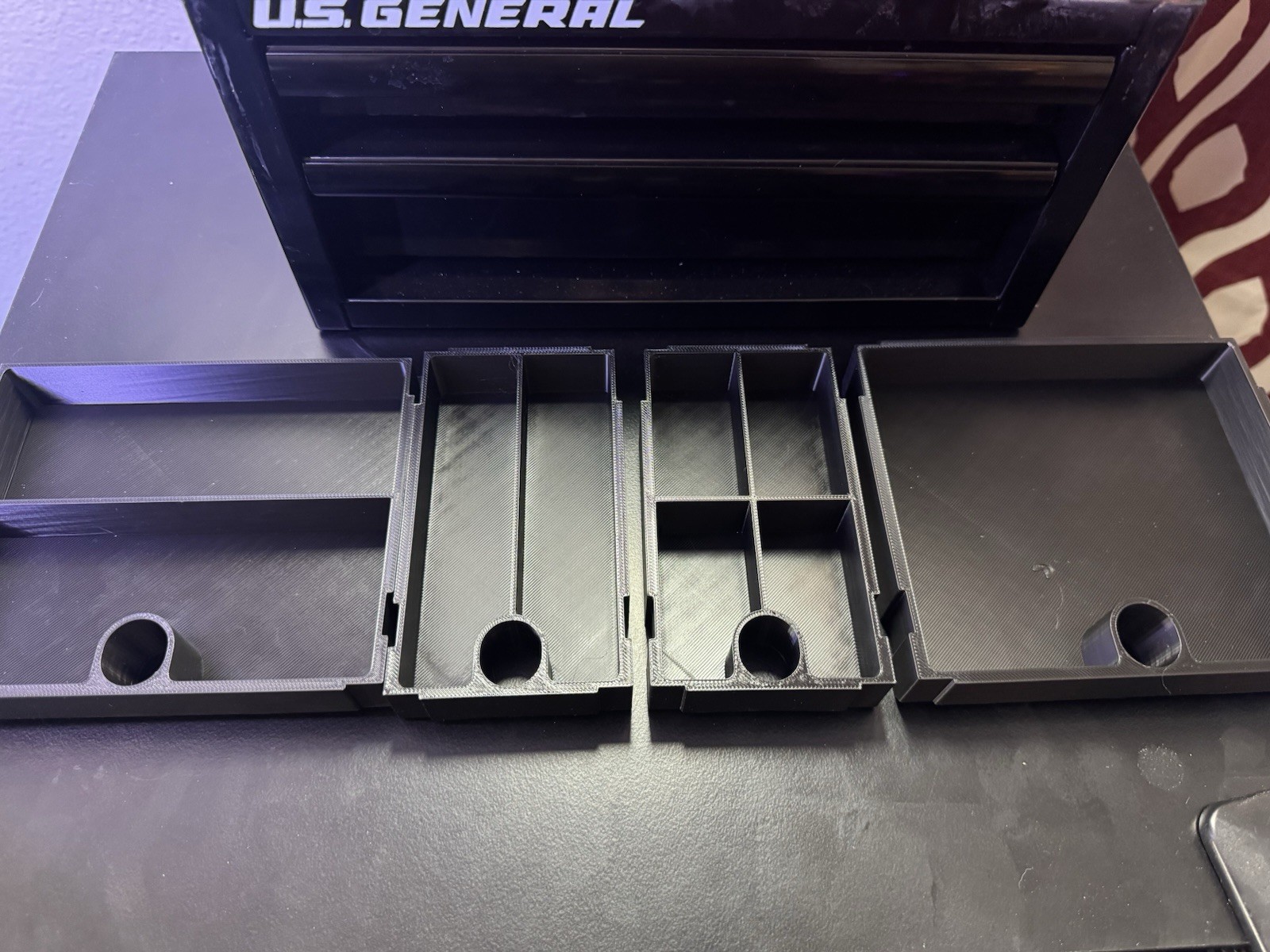 US General Harbor Freight Mini Toolbox Bins. 4 Top, 5 Middle, 4 Bottom. 13 Tota