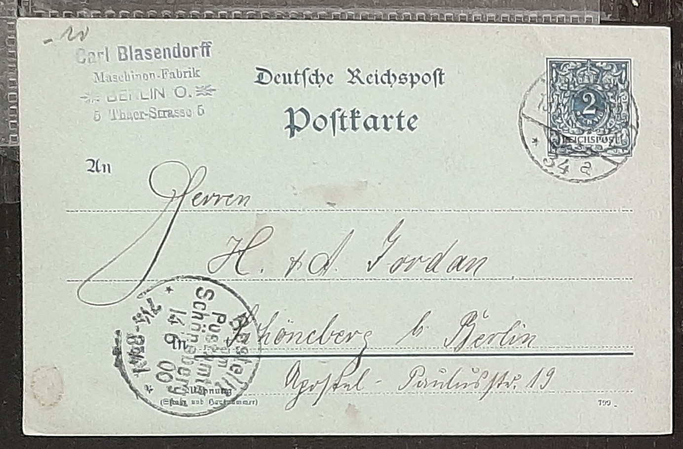 y(GER-861) GERMANY 1900 REICHPOST 2pf postal postcard used (3) different cards