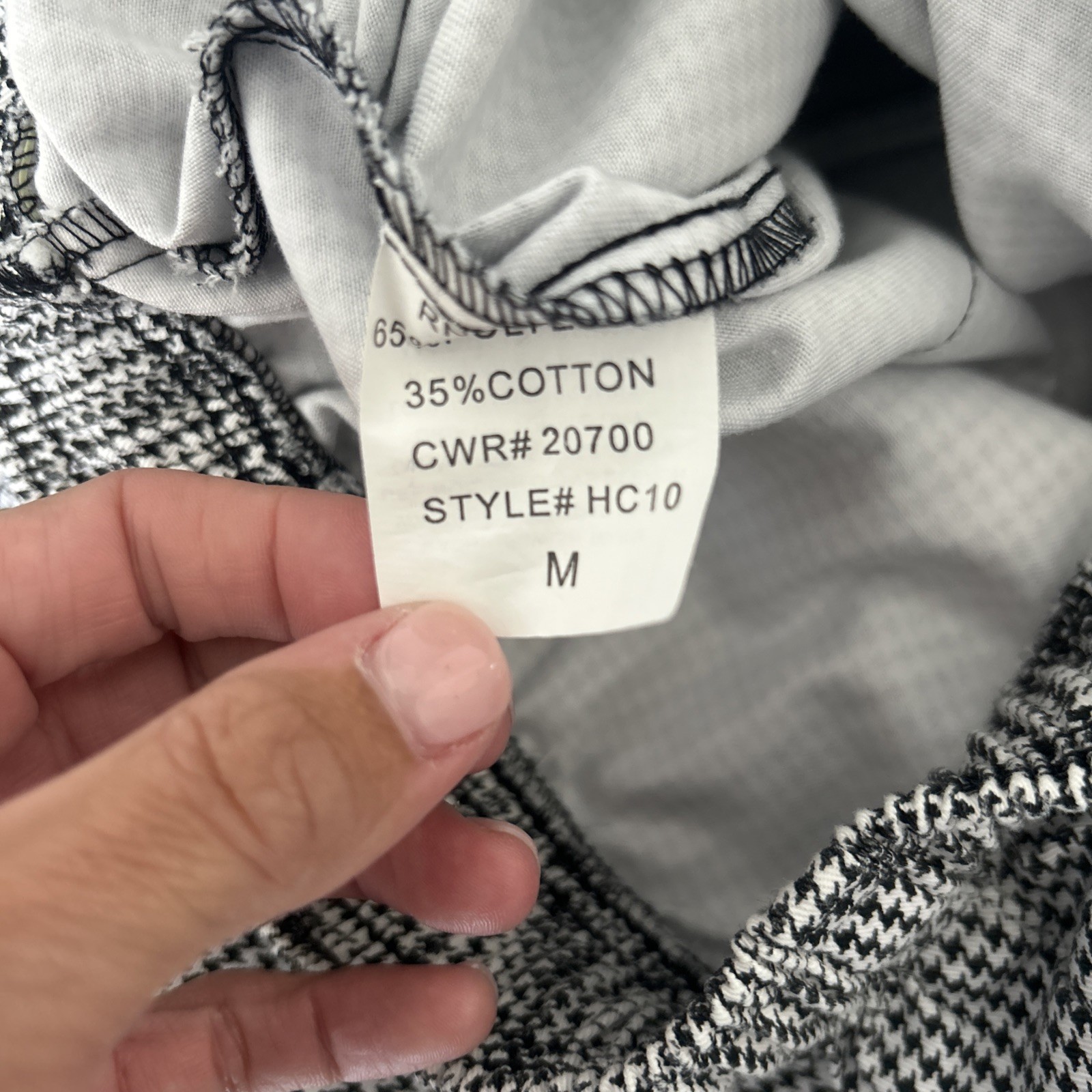 Happy Chef Utility Pants Black White Houndstooth Sz Medium Pockets Classic MINT