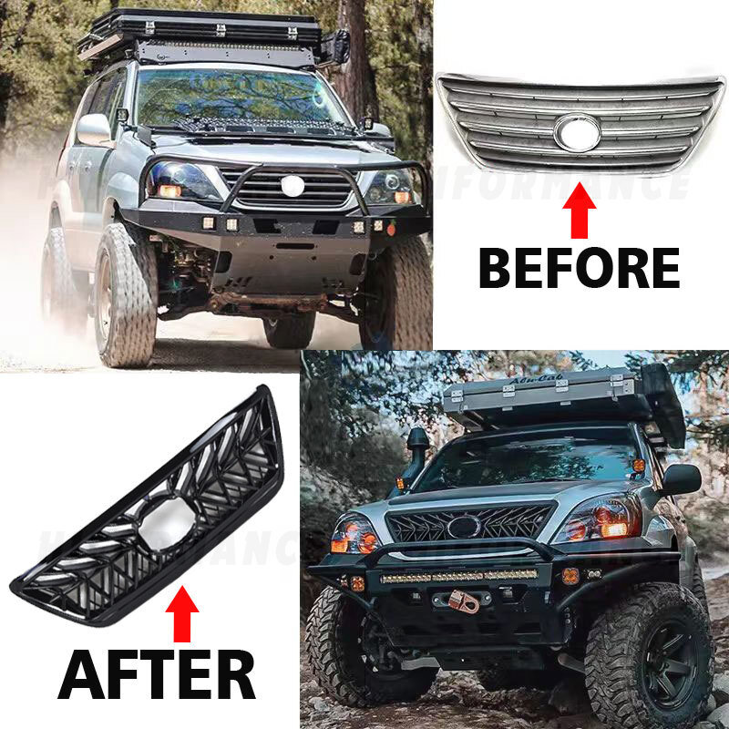 For 2003-2009 Lexus Gx470 Front Grille Grill Glossy Black F-Sport Style US STOCK