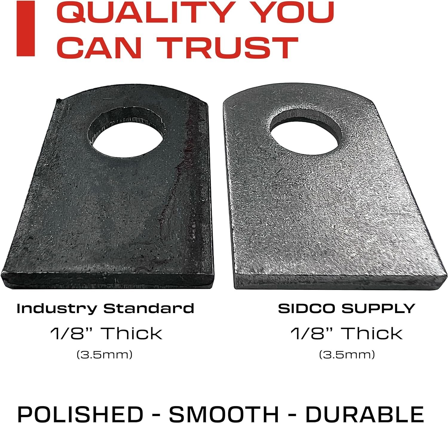 50 Pieces Welding Tabs - 1" W, 1 .5" H , 3/8" Hole, 1/8" Thick - Weld Tabs