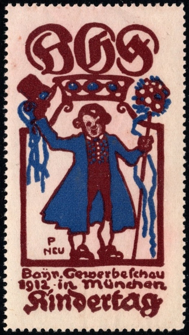 1912 Germany Poster Stamp Children’s Day Bavarian Industrial Exhibition Munich