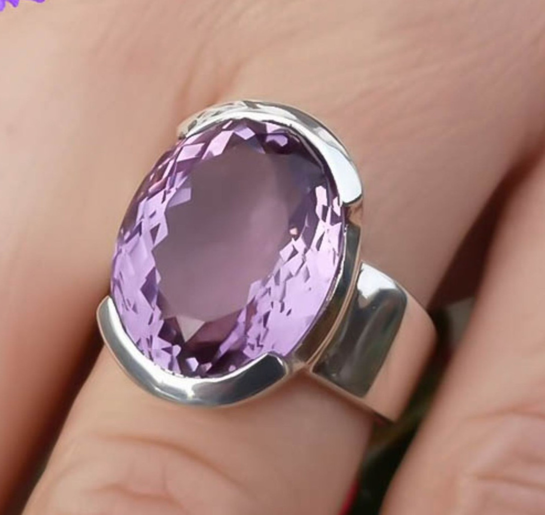 African Amethyst Gemstone 925 Sterling Silver Handmade Jewelry Ring All Size