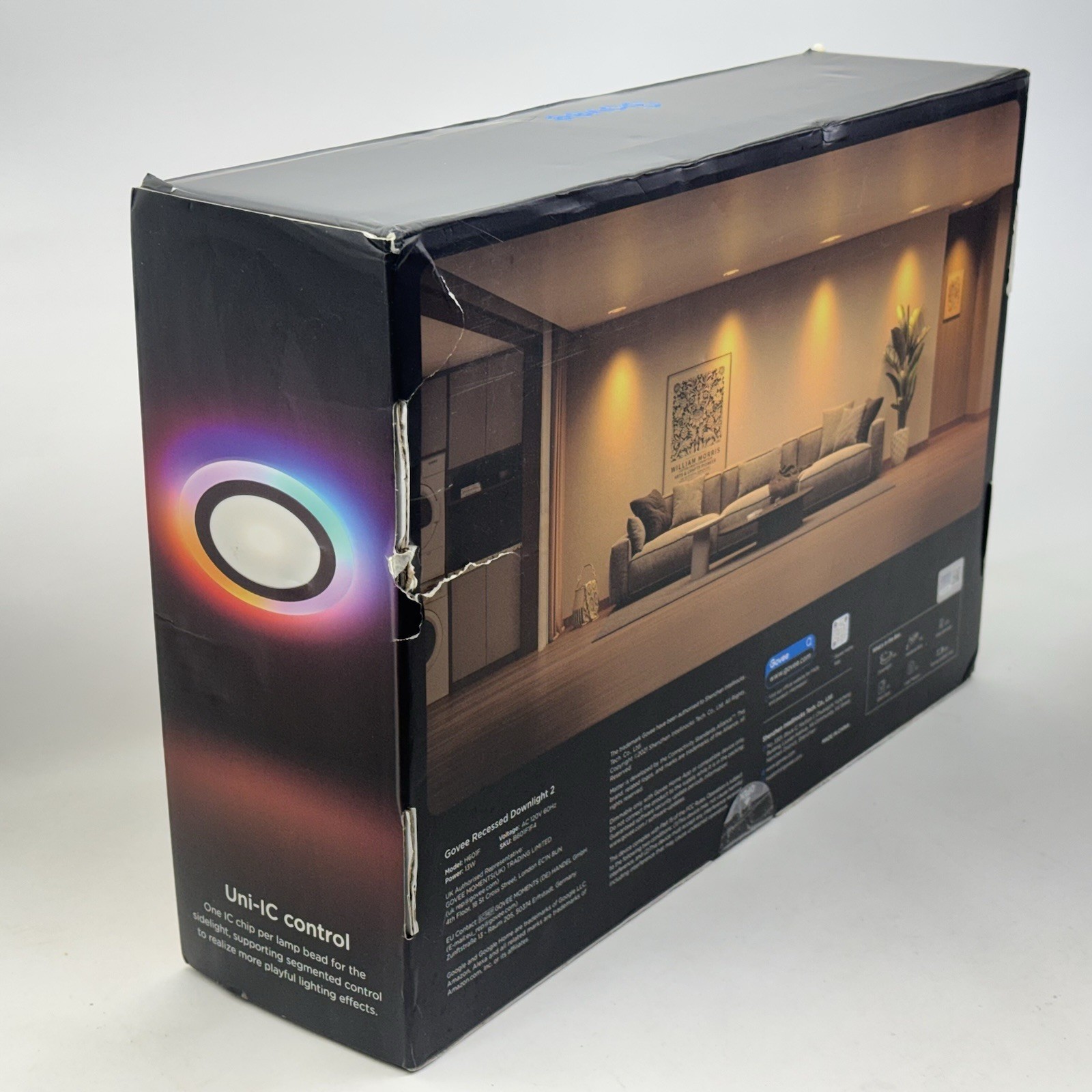 Sealed Govee 4 Pack 6” Inch Recessed Downlight 2 13W, Bluetooth 1100lm Can Light