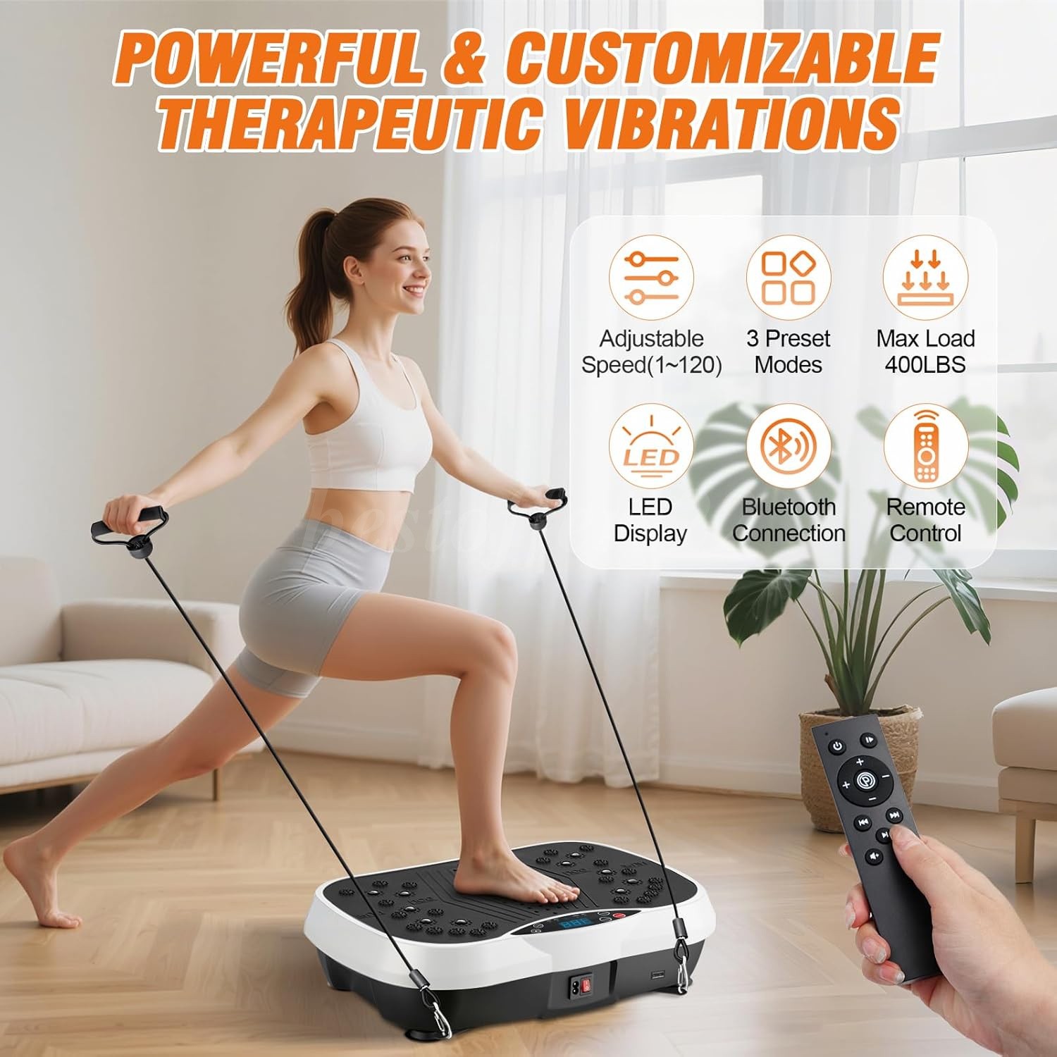 Vibration Plate Exercise Machine Whole Body Workout Vibrate Platform Bluetooth