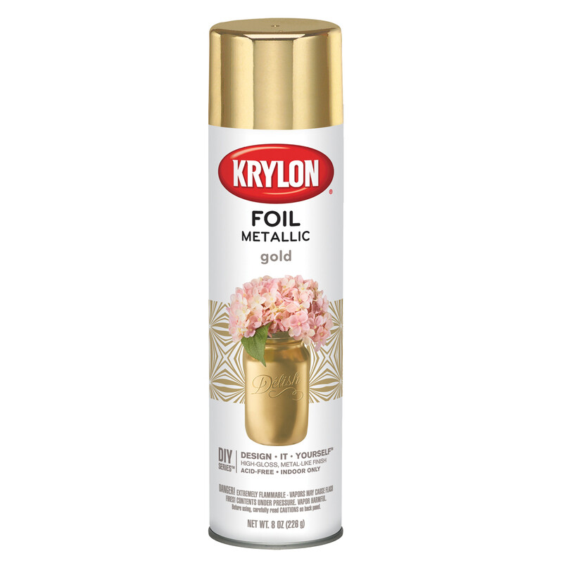 Krylon Fast Dry Resembles Actual Plating Gold Foil Premium Metallic Spray Paint