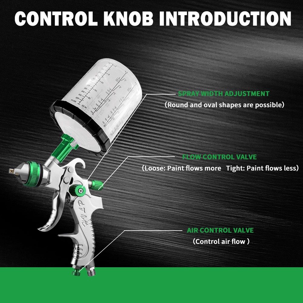 HVLP Air Paint Spray Gun Kit for Automotive Car Auto Primer 1.4/1.7/2.0MM Nozzle