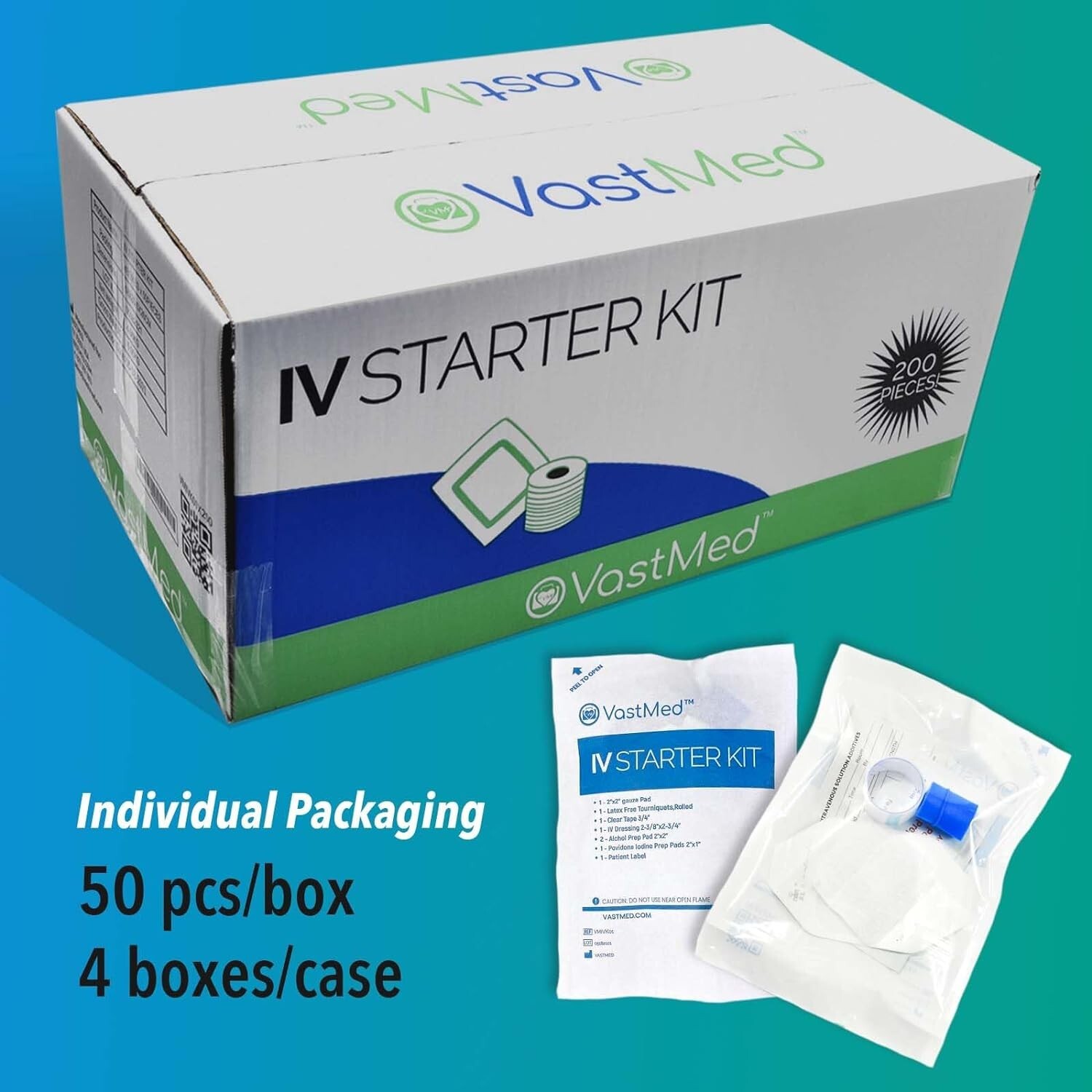IV Starter Kit with Gauze/Chlorascrub Swab LF Posi-Guard Latex-Free Tourniquets
