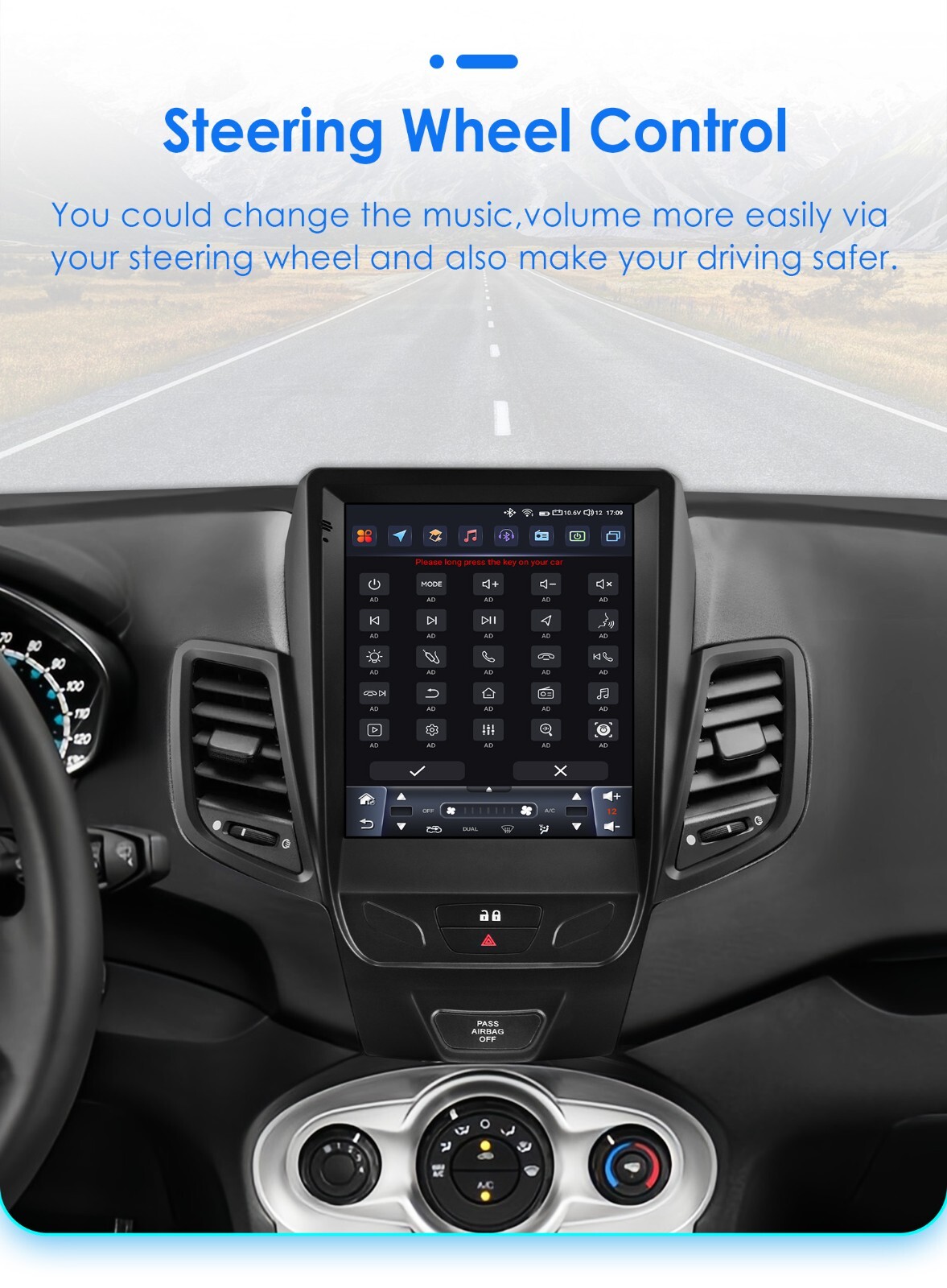 For 2009-2016 Ford Fiesta 9.7" Screen Stereo Radio Android 14 GPS Navi Carplay E