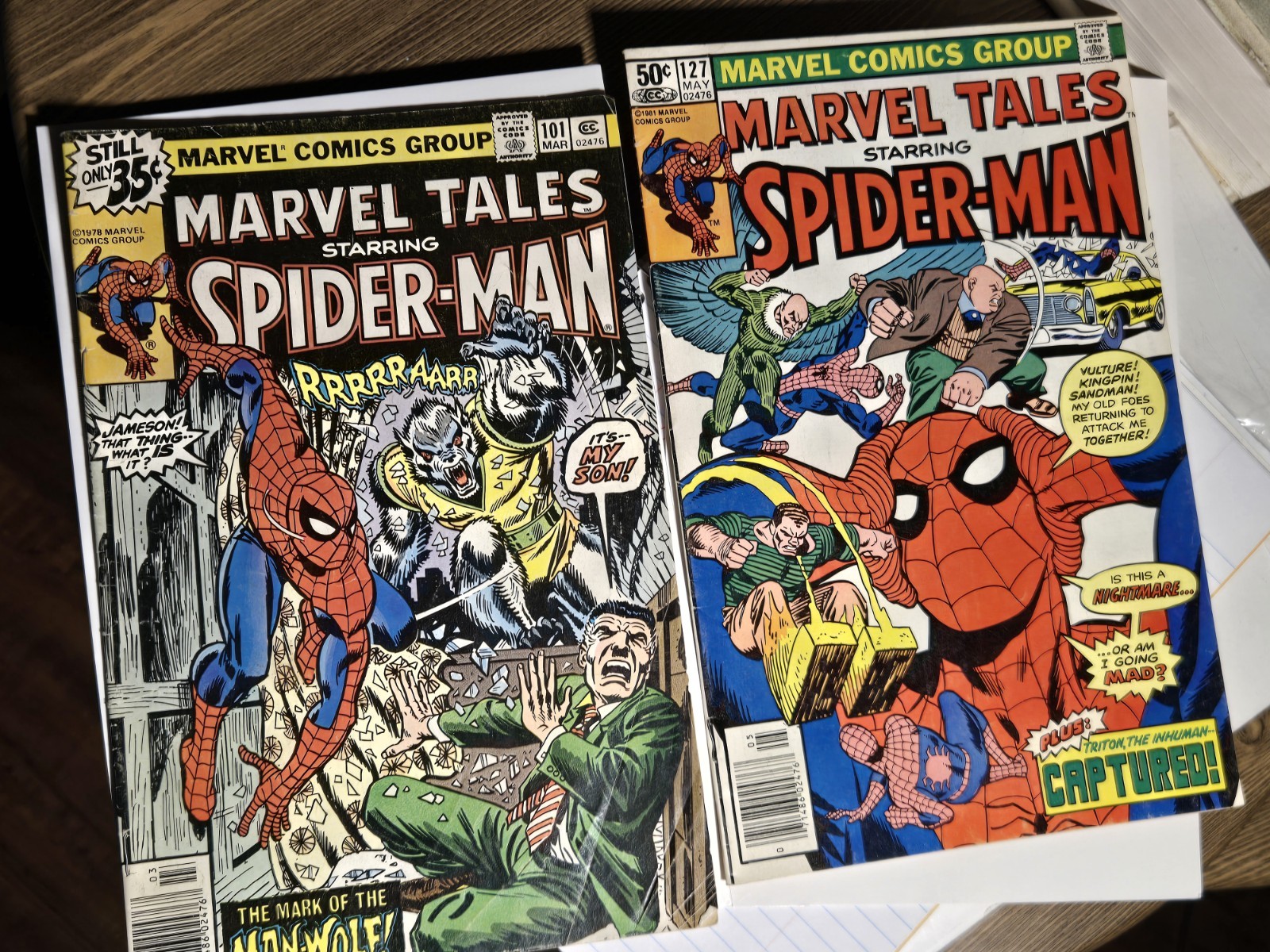 Vintage lot of Marvel Tales featuring Spider-Man, stretching from 1968 to 1985.