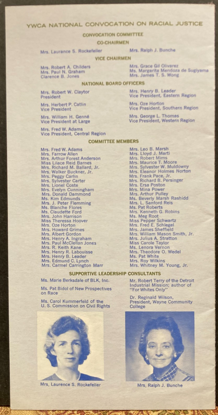 1972 African American Program~National Racial Justice Meeting~NYC~D. Height~YWCA