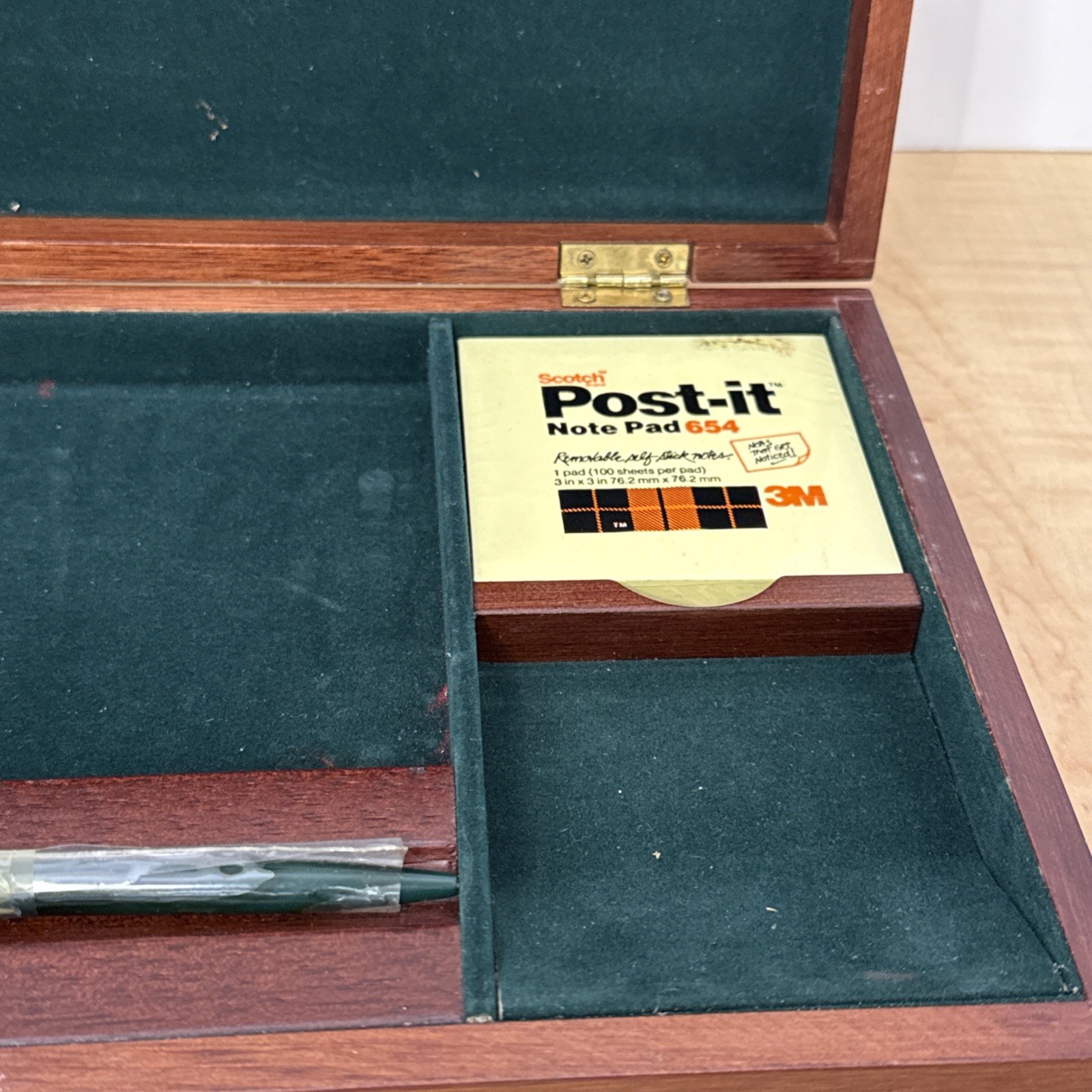 Vintage Royal Crown Cola RC Wooden Desk Organizer Set Post-it Pen Tape 1980s