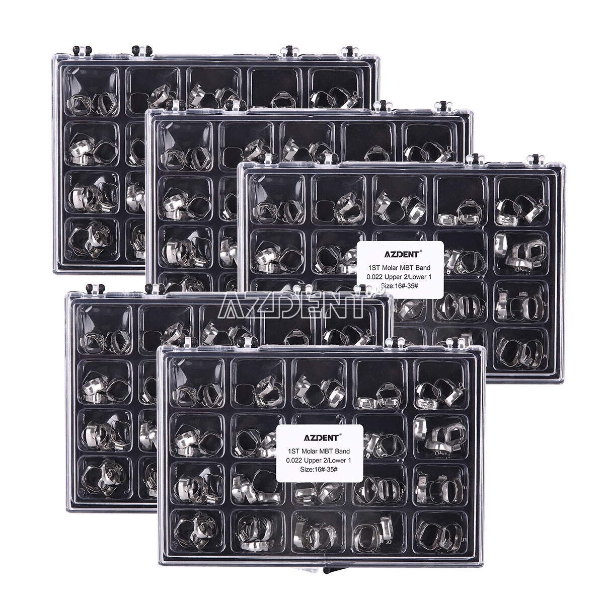 AZDENT Bandas de ortodoncia dental Tubo bucal Primer molar MBT 022 "16#-35#