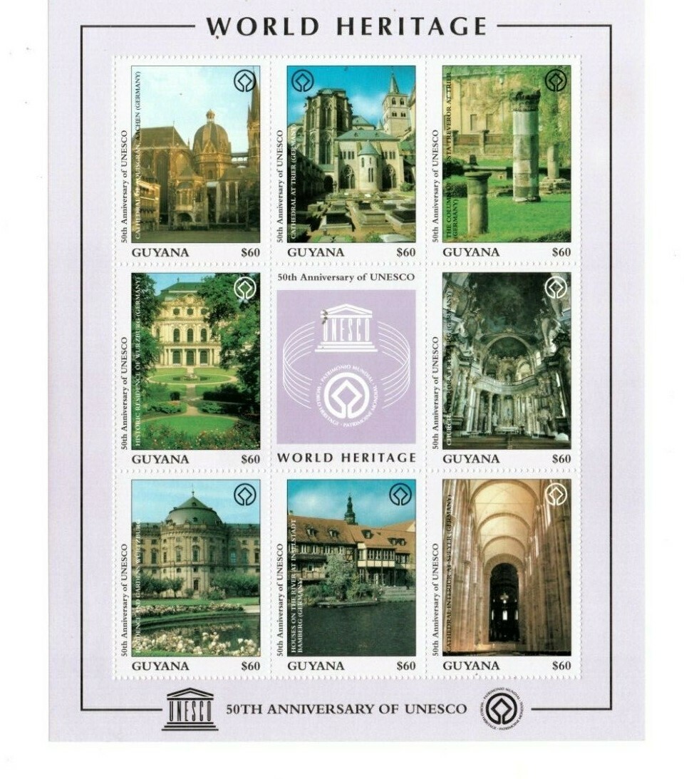 Guyana - 1997 - UNESCO - Sheet of Eight stamps - MNH