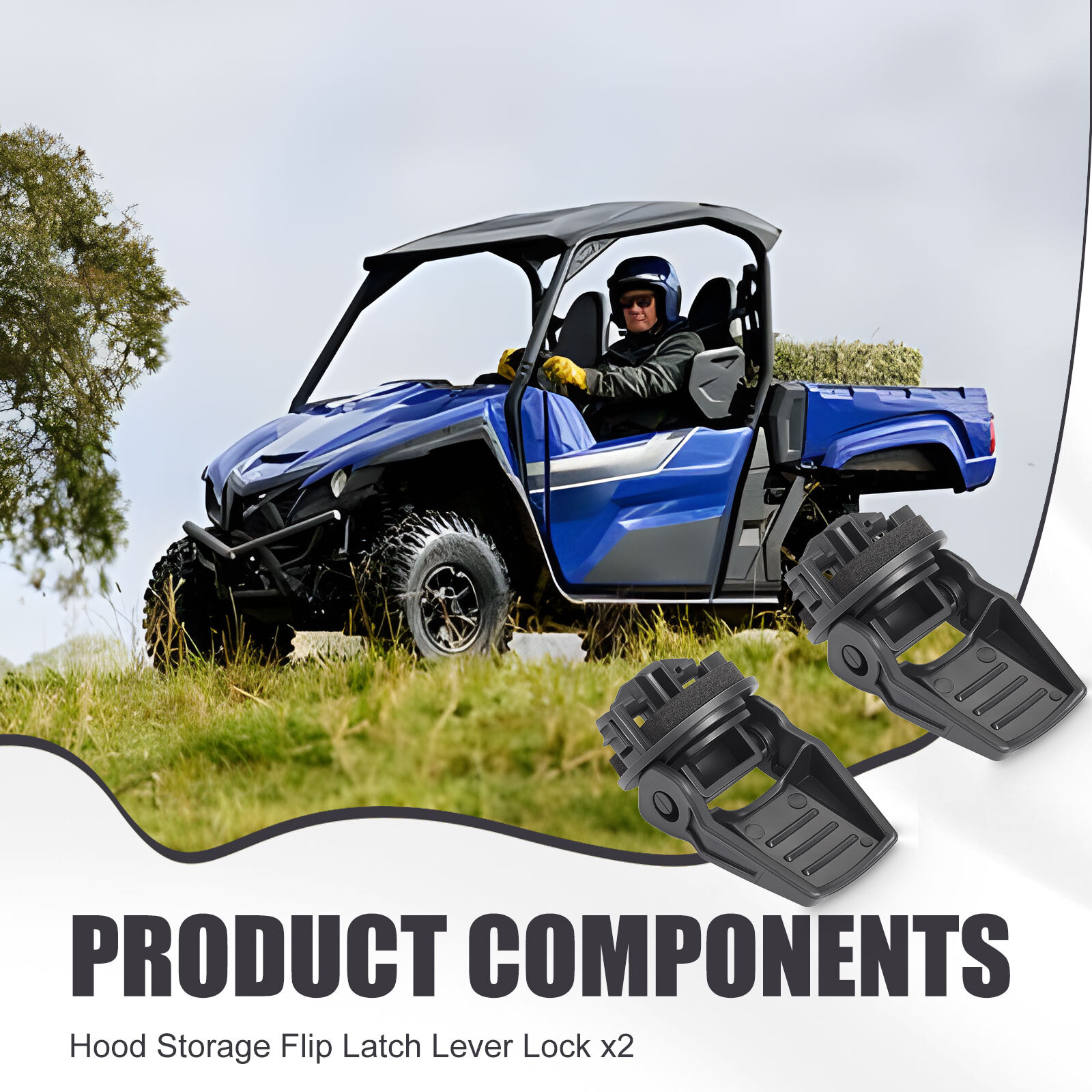 1XD-2175K-10-00 For Yamaha Viking, Wolverine Hood Storage Flip Latch, Lever Lock