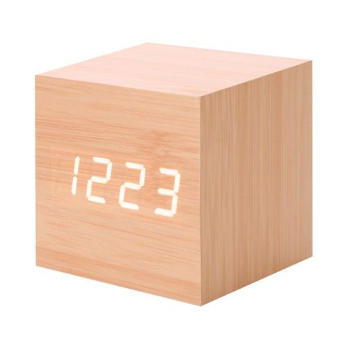 New Modern Wooden Wood Digital LED Desk Alarm Clock Thermometer Timer Calendar