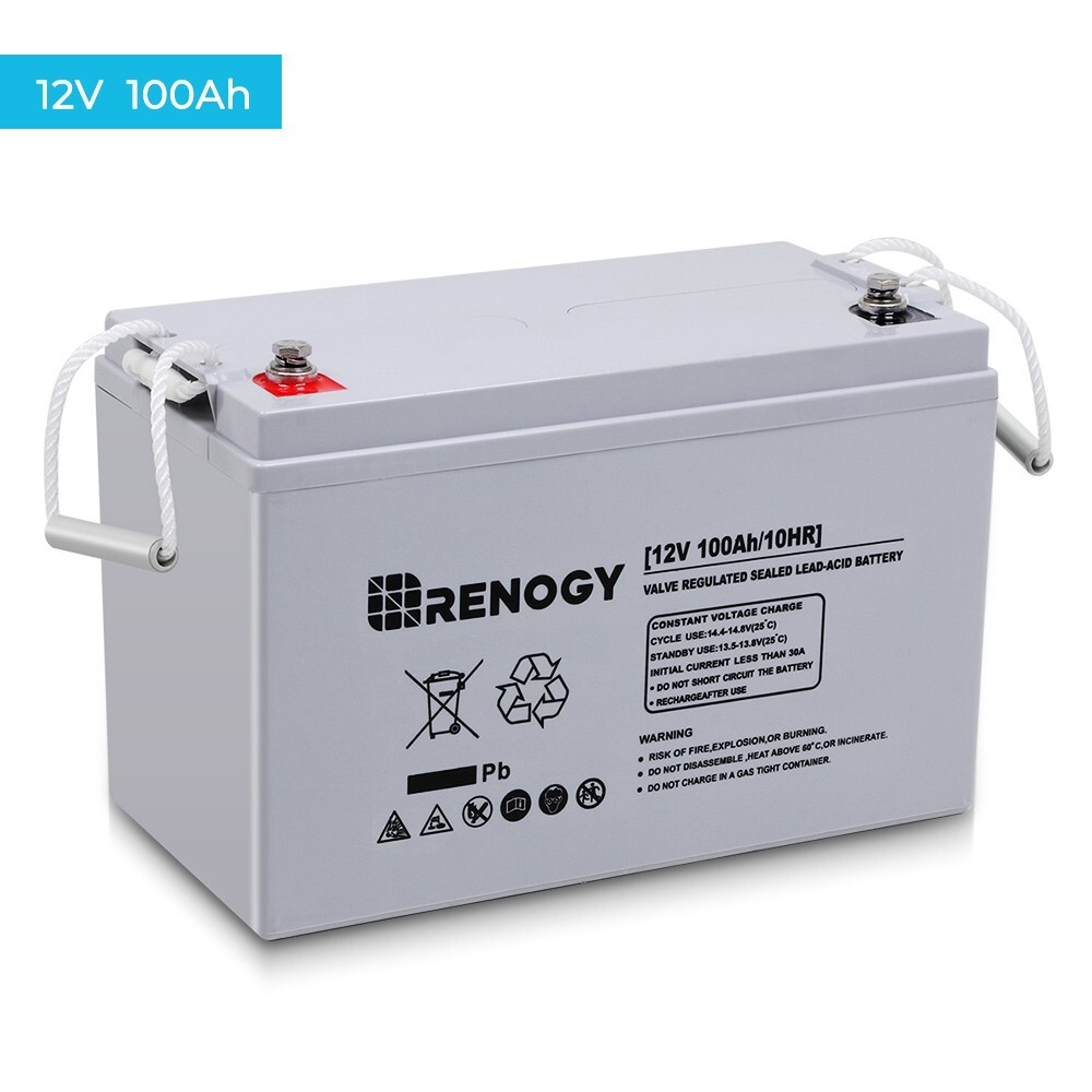 Renogy Deep Cycle AGM Battery Rechargeable 12V 100Ah/200Ah For RV Solar Marine