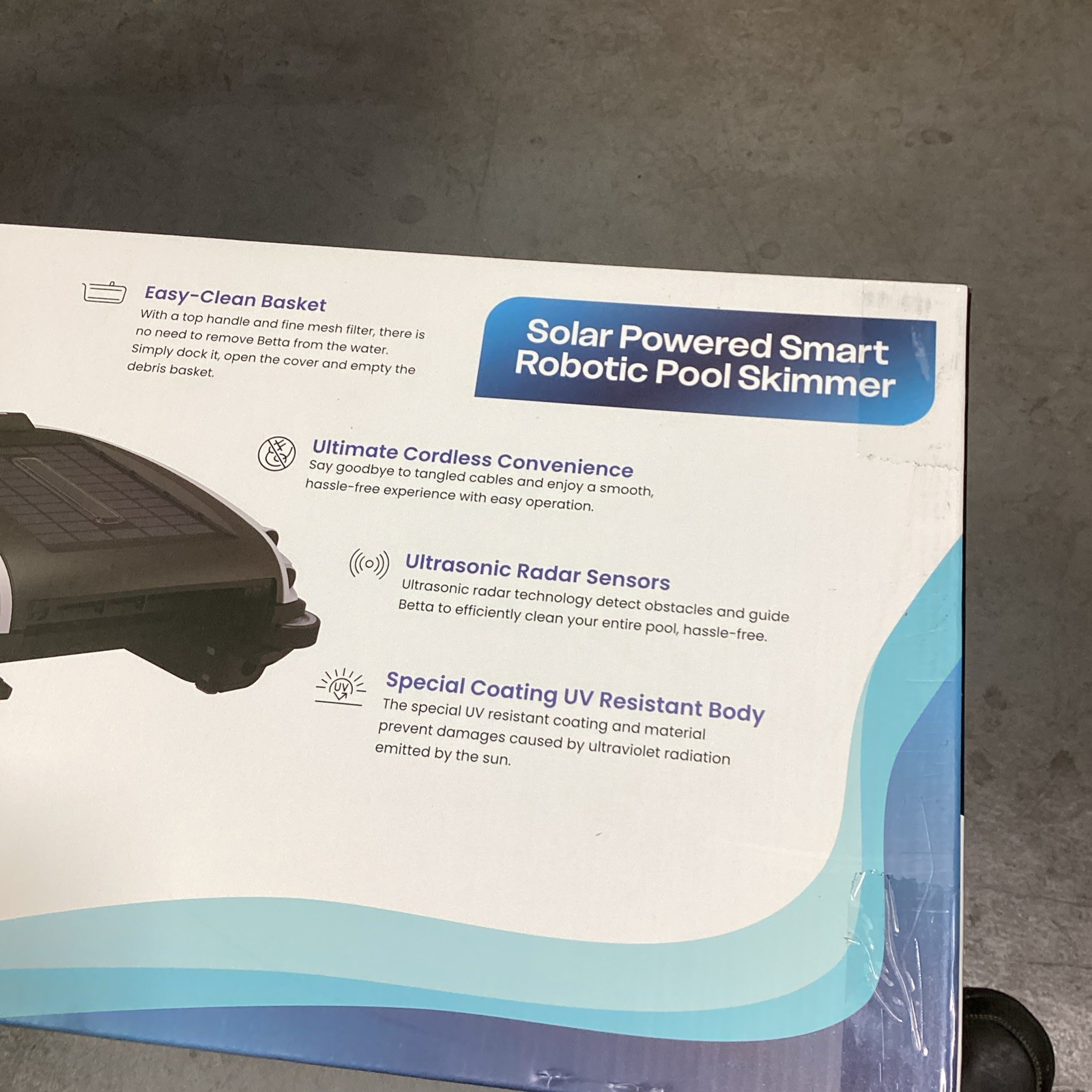 Betta SWIFT Solar-Powered Cordless Robotic Pool Cleaner w/ Large Basket