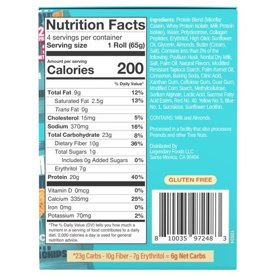 Legendary Foods-Protein Sweet Roll-Caramel Sticky Bun 9.2oz/ 4ct