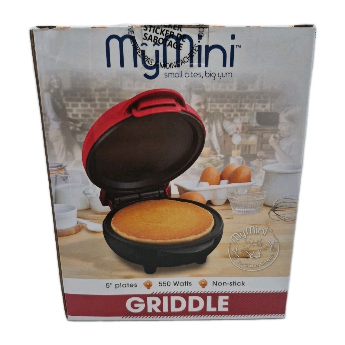 Nostalgia My Mini 5" Griddle, Eggs, Burgers. -Red- Nonstick Surface  - NEW!