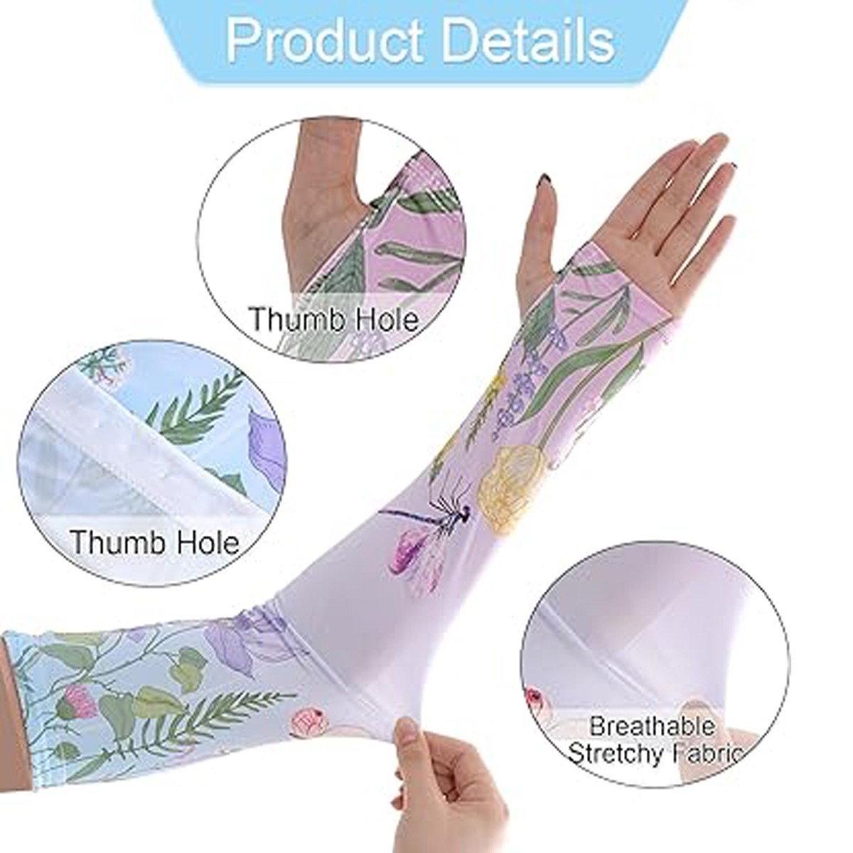 2 Pairs Gardening Sleeves for Women UV Farm Sun Protection Thorn Proof Anti-Slip