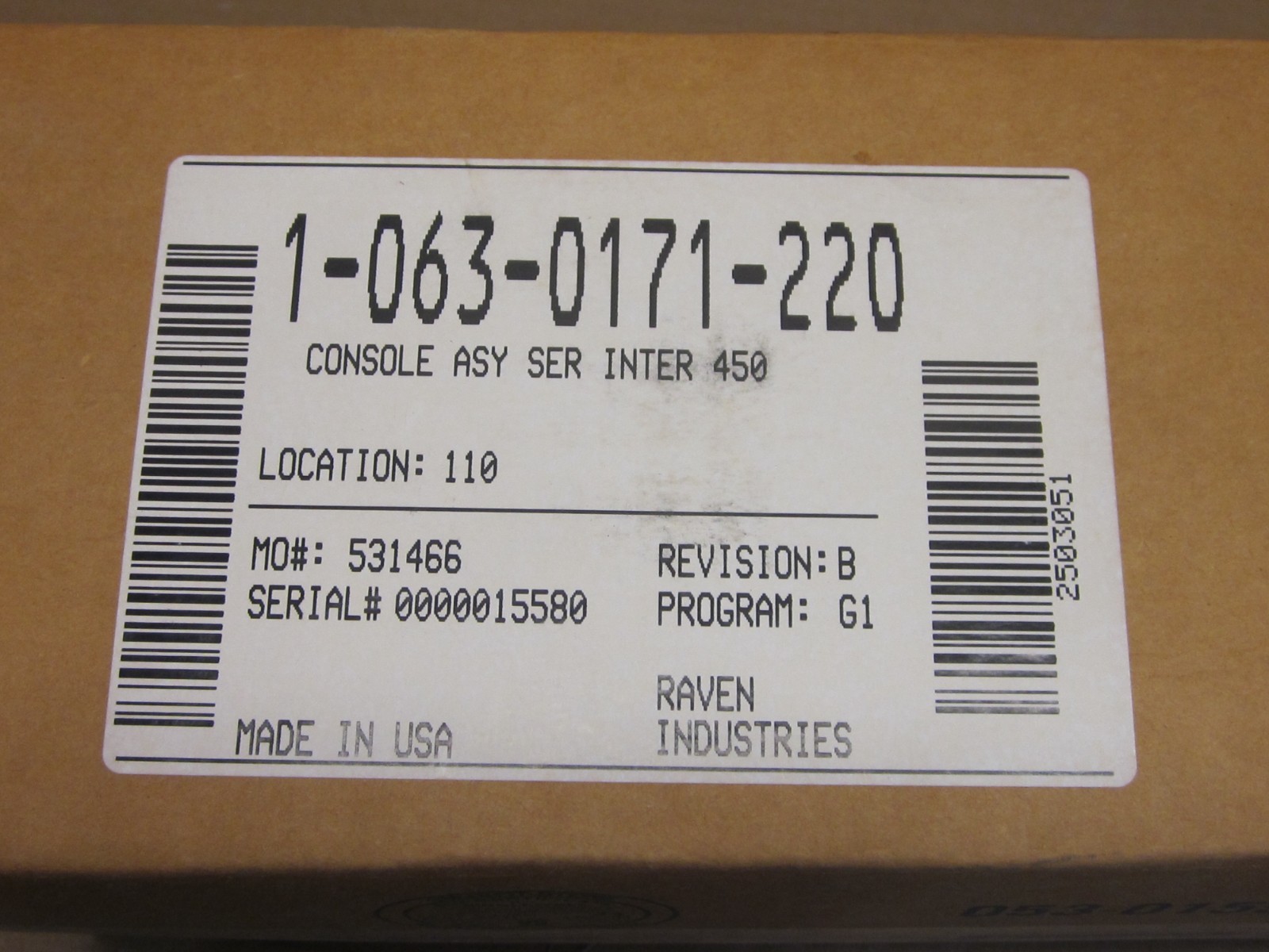 Raven SCS 450 Spray Control Console, 6 Boom Control - 063-0171-220-New