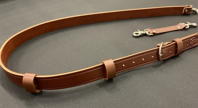 1.5" Wide Firefighter Leather Radio Strap Combo Set - Brown XL Length