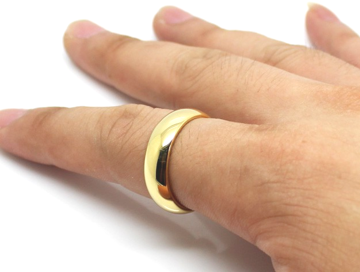 Tungsten Carbide Classic 18k Gold Plated Wedding Band Men Women Engagement Ring