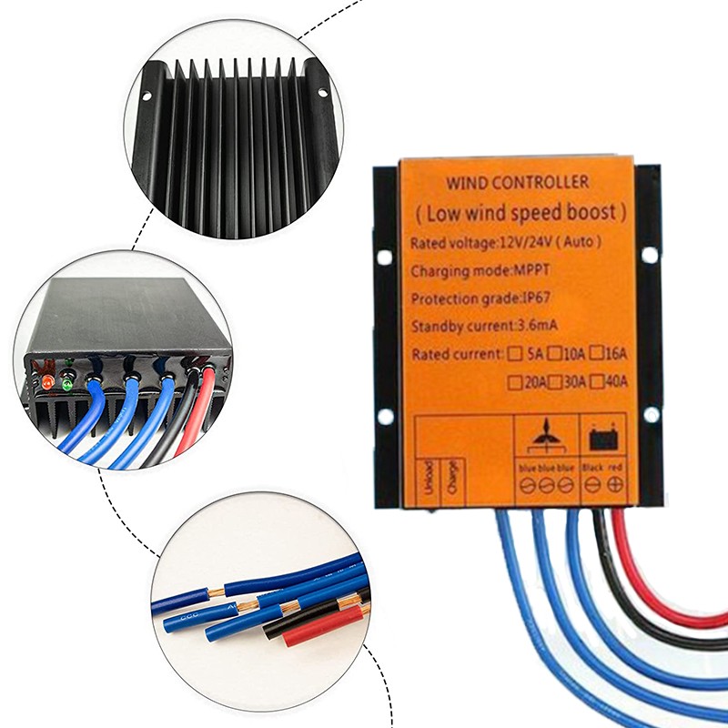 3000W MPPT Charge Controller 12V 24V 48V Wind Turbine Generator Regulator Boost