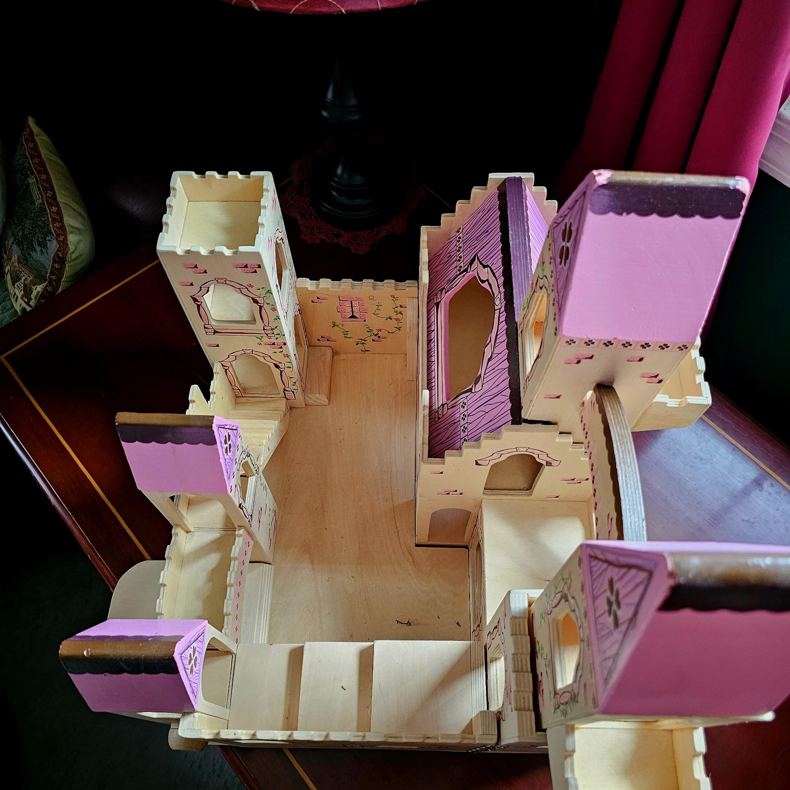 Melissa and Doug Wooden Folding Princess Castle and UNOPENED furniture and dolls