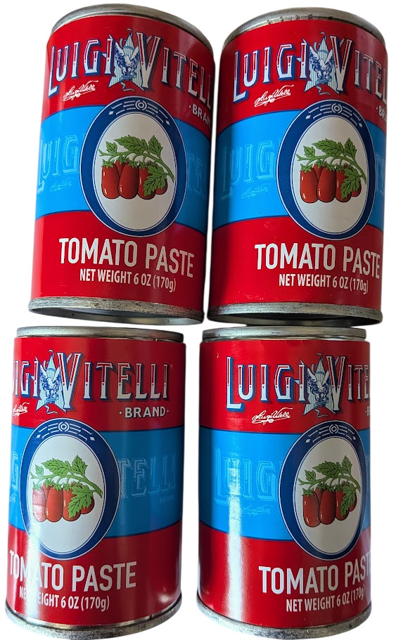 Luigi Vitelli Italian Tomato Paste 6 Oz Cans- 4 Pack-FREE SHIPPING