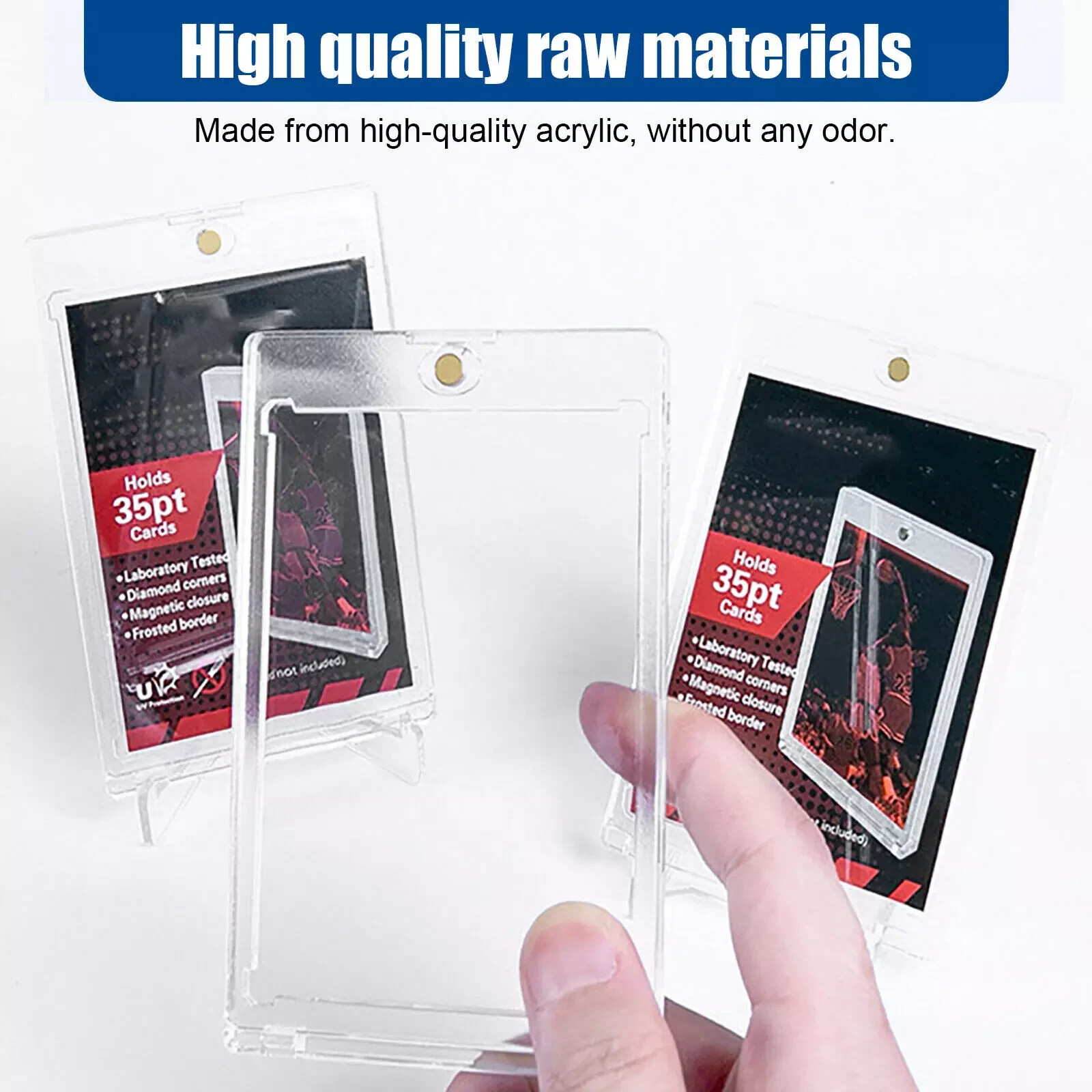 30 Pack Magnetic Trading Sports Card Holders 35pt One-Touch Hard UV Protection