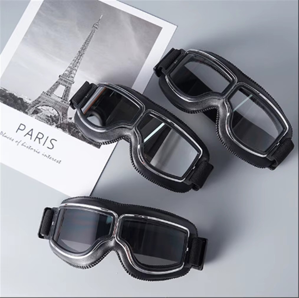 New Motorcycle Goggles Fit Over Glasses For Men Vintage Leather Riding Glasses**