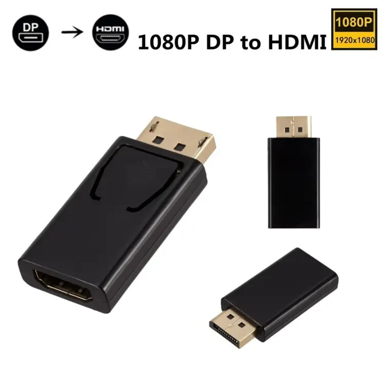 2-Pack DisplayPort to HDMI Adapter Converter Display Port DP Male to HDMI Female