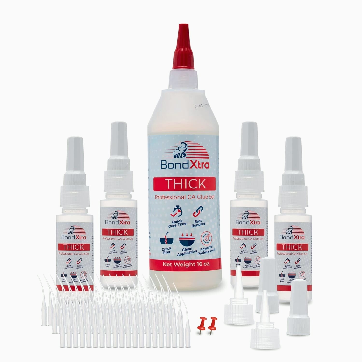 BondXtra 2 oz Medium CA Glue for Woodworking, Premium Super Glue Kit for Craft