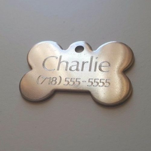 CUSTOM ENGRAVED DOG PET TAG SINGLE SIDE PERSONALIZED ID DOG CAT CHARM TAGS