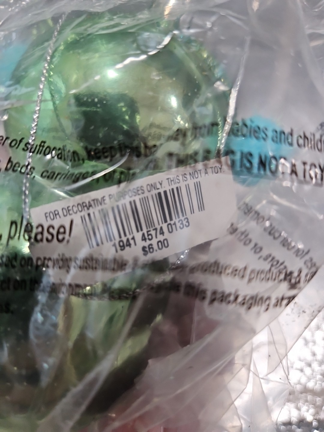 Holiday Lane Green & White Glitter 4” Penguins Earmuffs Ornament NWT