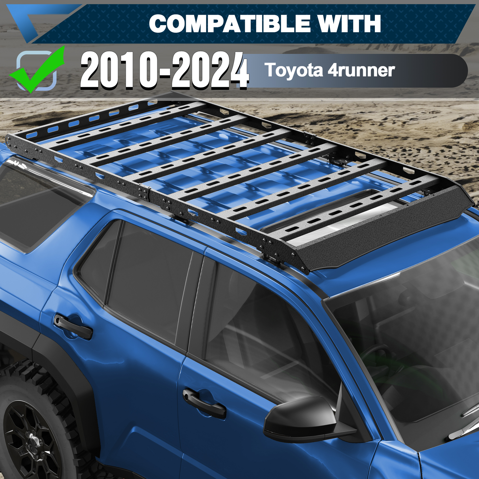 For 2010-2024 Toyota 4Runner 5th Gen Full Size Roof Rack Cargo Basket Cargo Rack