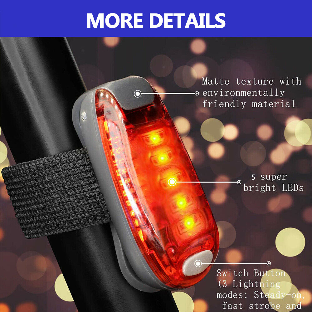1-8PCS LED Night Safety Light Clip On Strobe Running Lights For Cycling Warning
