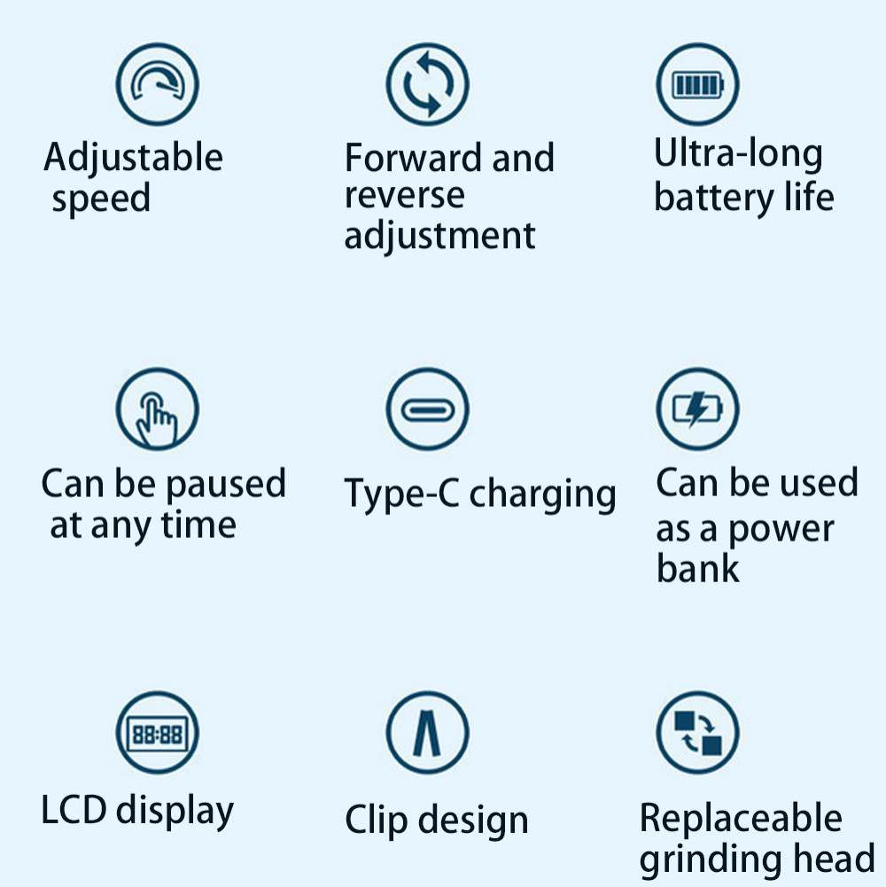 45000RPM Electric Portable Nail Drill Machine Rechargeable Low Noise Sander File