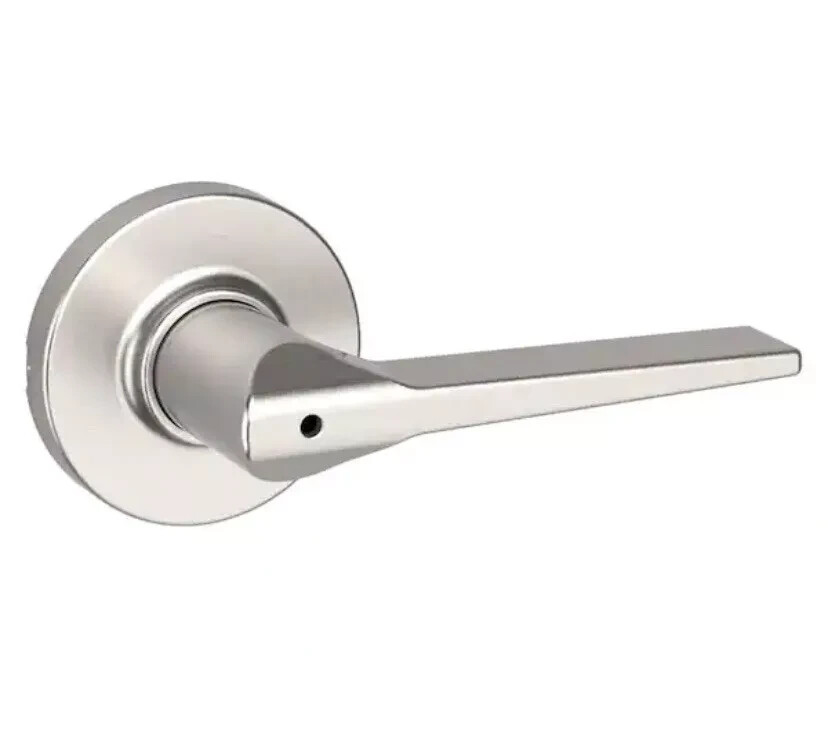 NEW Kwikset Hollis Privacy Bed/Bath Door Handle Knob Lever Satin Nickel Free Shi