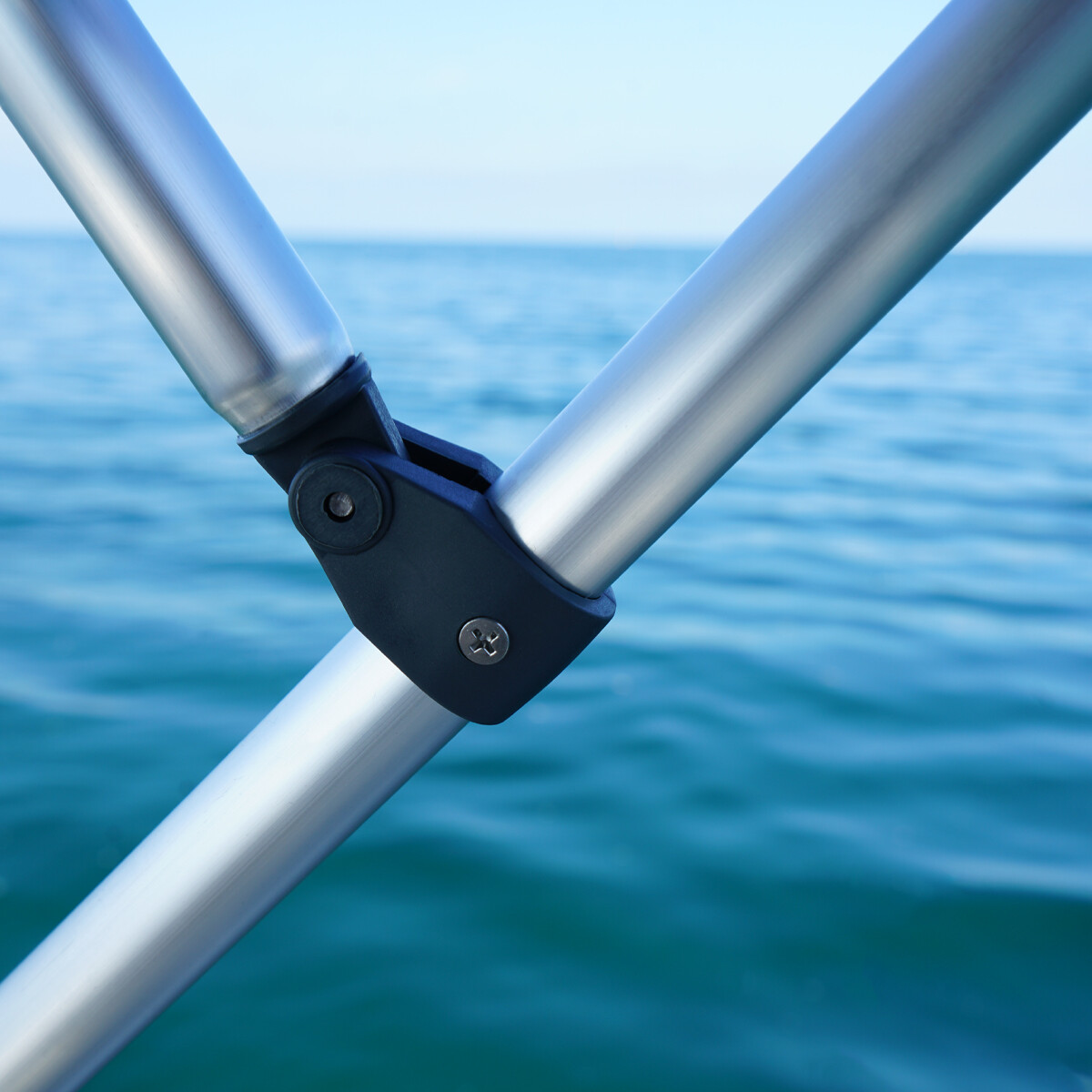 Oceansouth Standard BIMINI TOP 3 Bow Boat Cover 6ft Long With Rear Poles