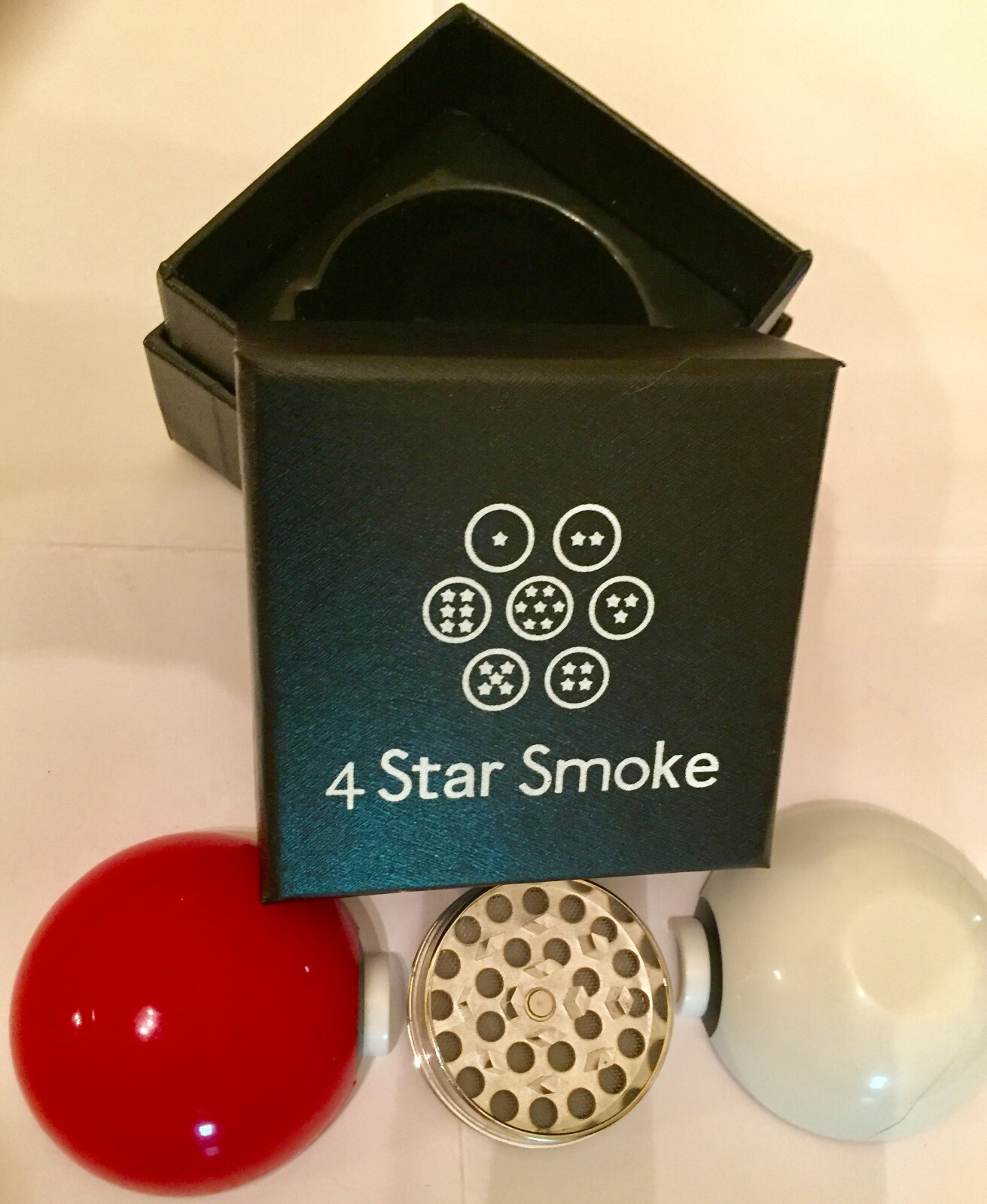 Pokeball Herb Grinder by 4 Star Smoke with black gift box