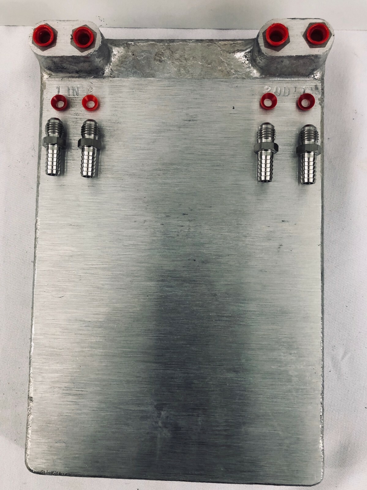Two Beer Jockey Box Cold Plate with 3/8" Barbed Fittings