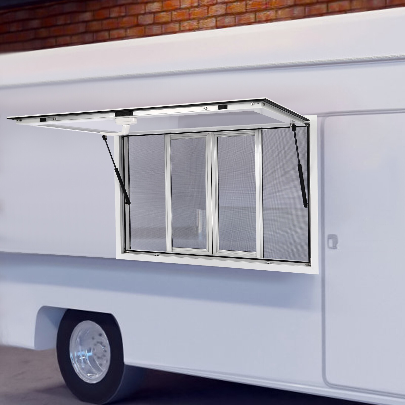 Concession Stand Serving Window Pneumatic FoodTruck Service Awning Window 105mm