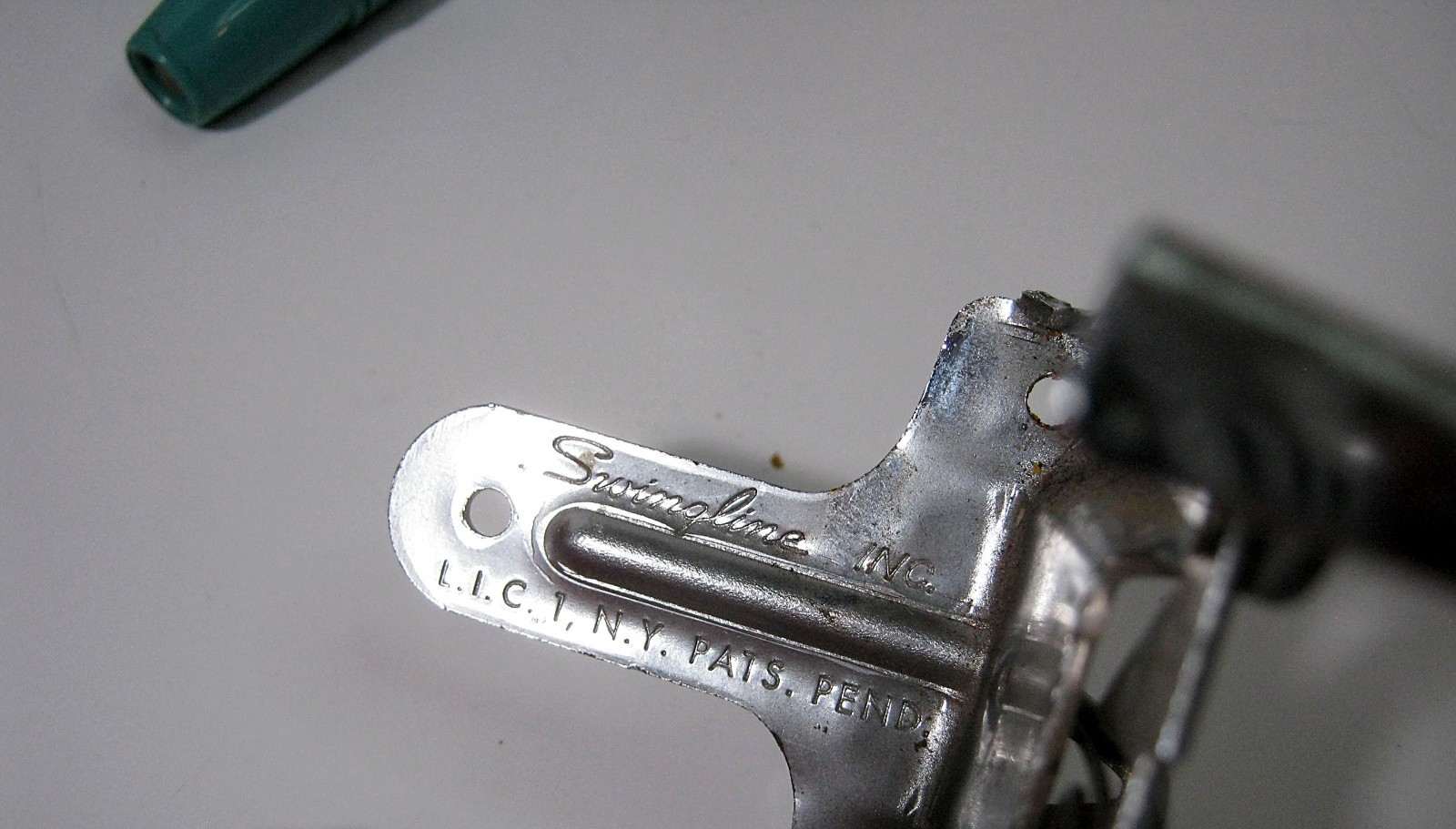 Vintage Swingline Model V Turquoise Pencil Sharpener