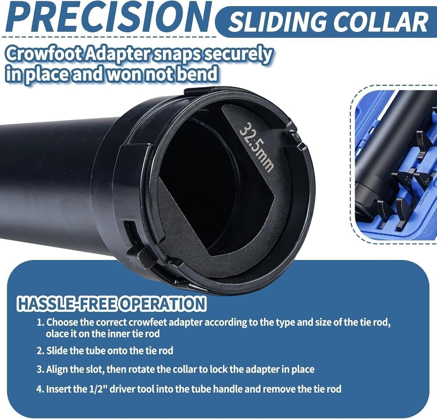 13pc Inner Tie Rod Removal Installation Tool Set with 12 SAE & Metric Adaptors !