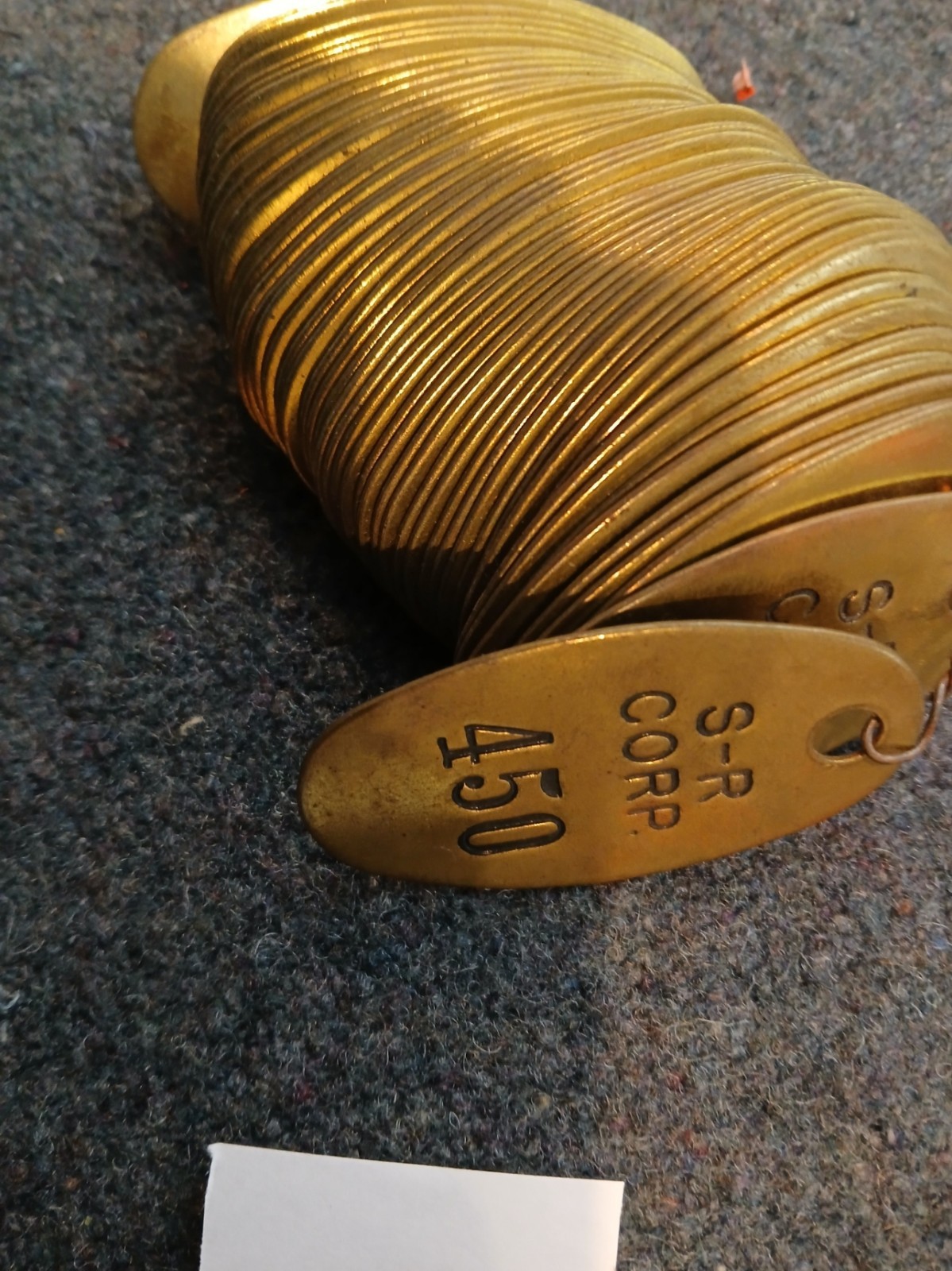 Stearn-RogersNumbered Brass Tags Stamped Consecutive Numbers 50Pack